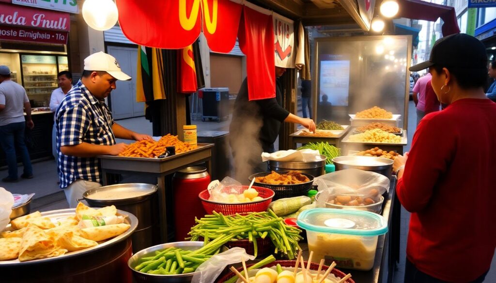 Гастрономический гид по уличной еде в разных странах - иллюстрация