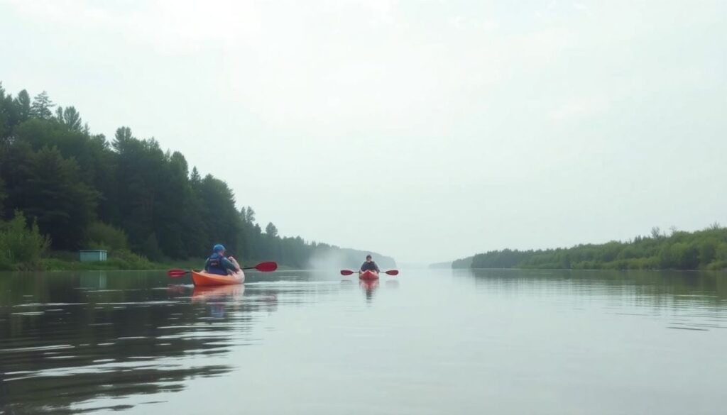 Лучшие места для каякинга и рафтинга - иллюстрация