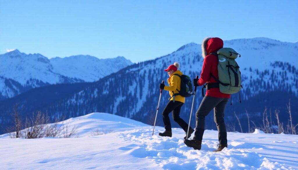 Лучшие места для зимнего хайкинга - иллюстрация