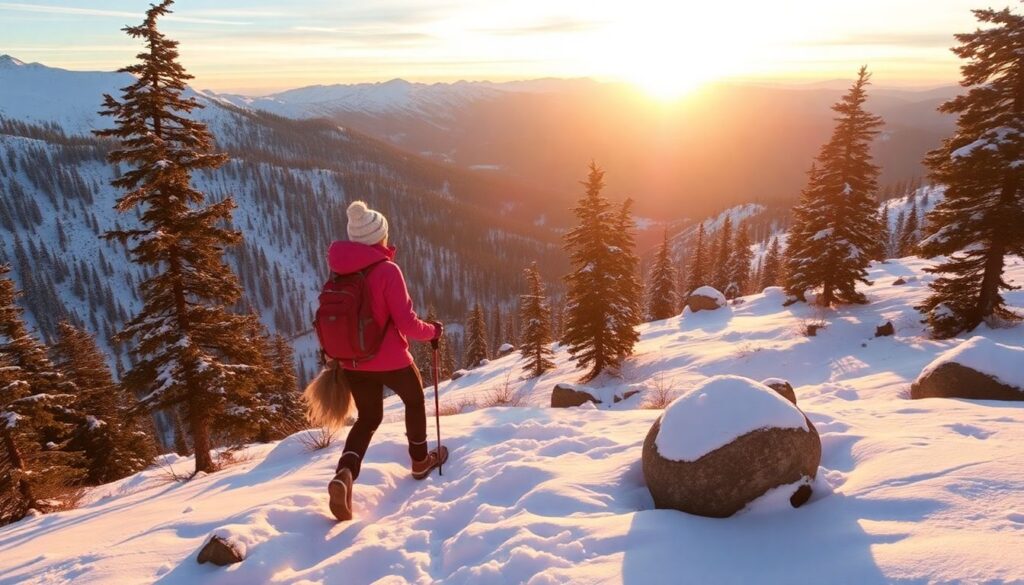 Лучшие места для зимнего хайкинга - иллюстрация