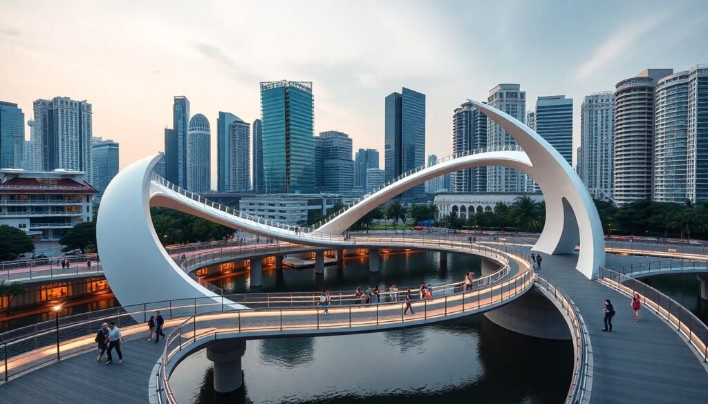 Самые впечатляющие пешеходные мосты - иллюстрация