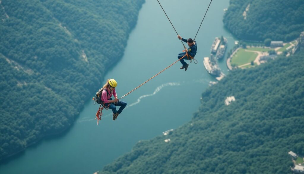 Лучшие места для роуп-джампинга - иллюстрация