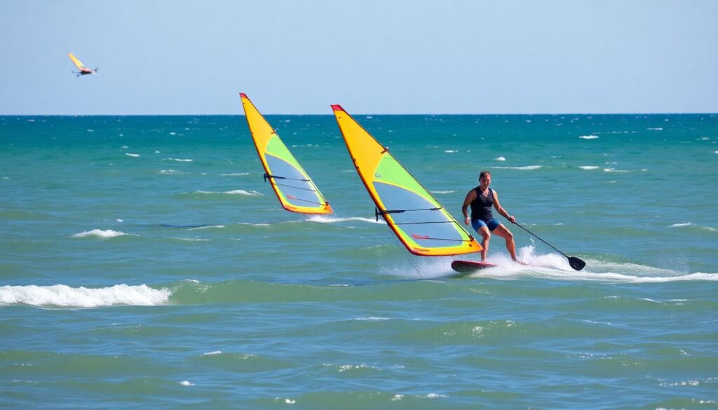 Лучшие места для виндсерфинга - иллюстрация