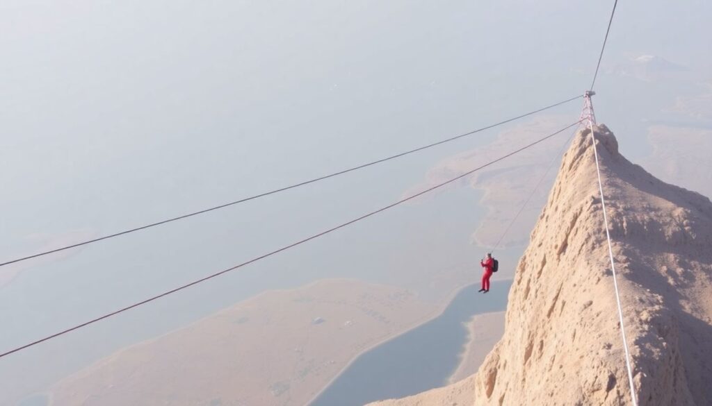 Лучшие места для зиплайна (скоростного спуска по тросу) - иллюстрация