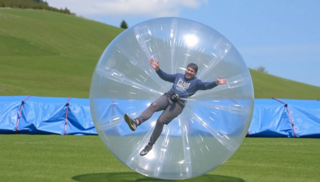 Лучшие места для зорбинга (спуска в надувном шаре) - иллюстрация