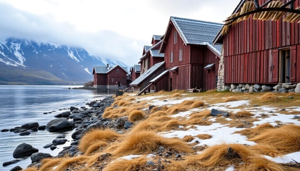 Путешествия по следам викингов в Скандинавии - иллюстрация