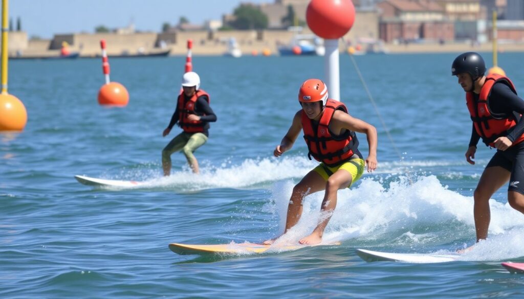 Лучшие места для катания на водных лыжах и вейкборде - иллюстрация