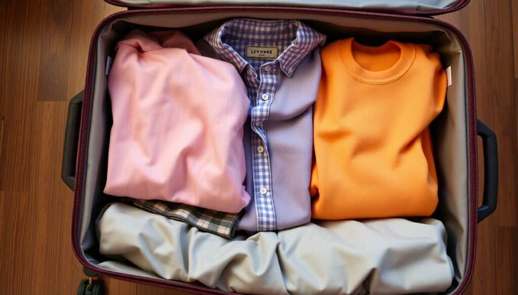 Как эффективно упаковать чемодан, чтобы вещи не мялись - иллюстрация