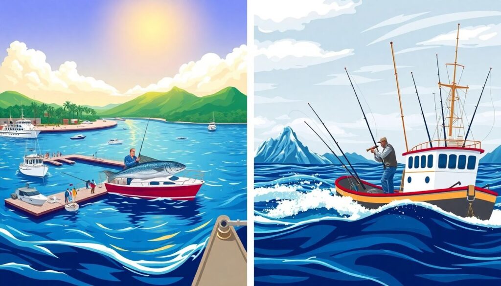 Лучшие места для глубоководной рыбалки - иллюстрация