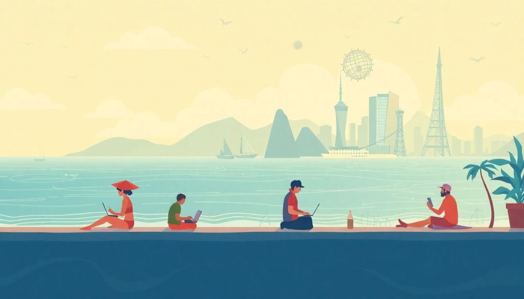 Как создать идеальную атмосферу для работы в путешествии - иллюстрация