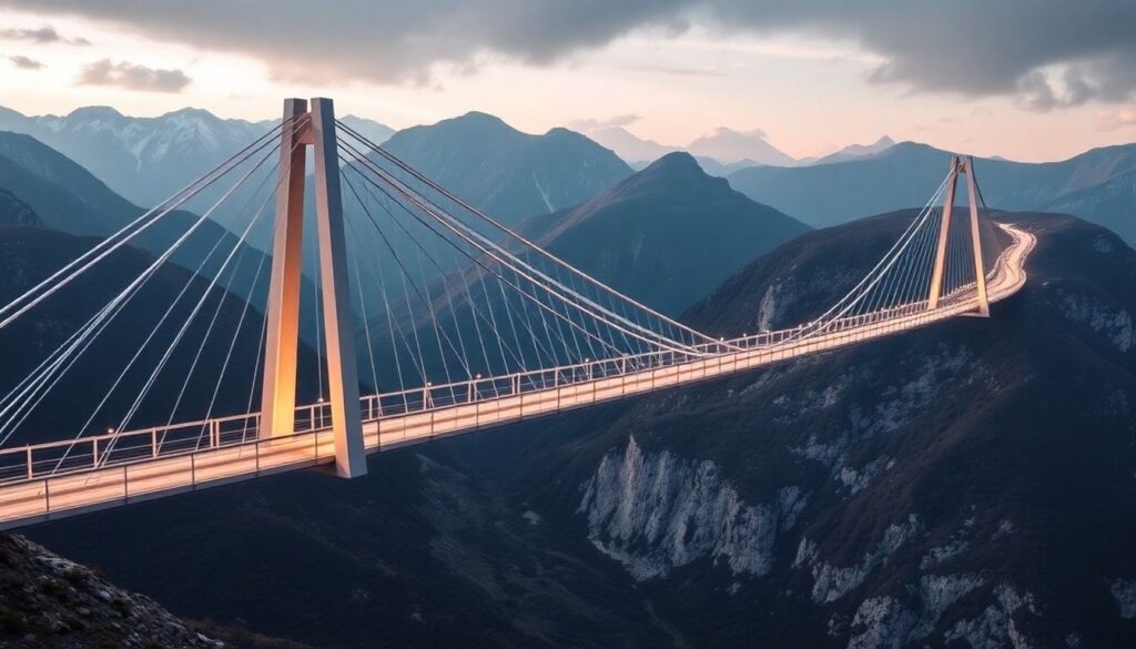 Самые впечатляющие подвесные мосты для пешеходов - иллюстрация