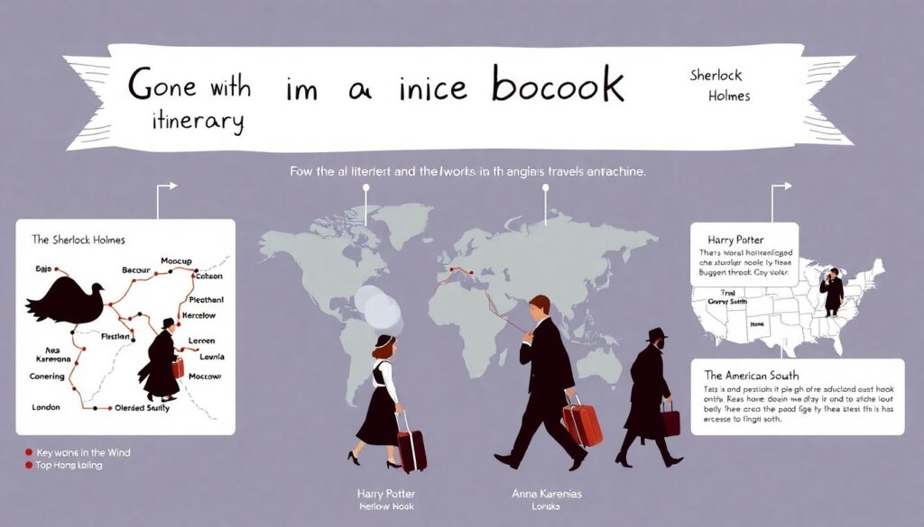 Путешествия по местам действия любимых книг - иллюстрация