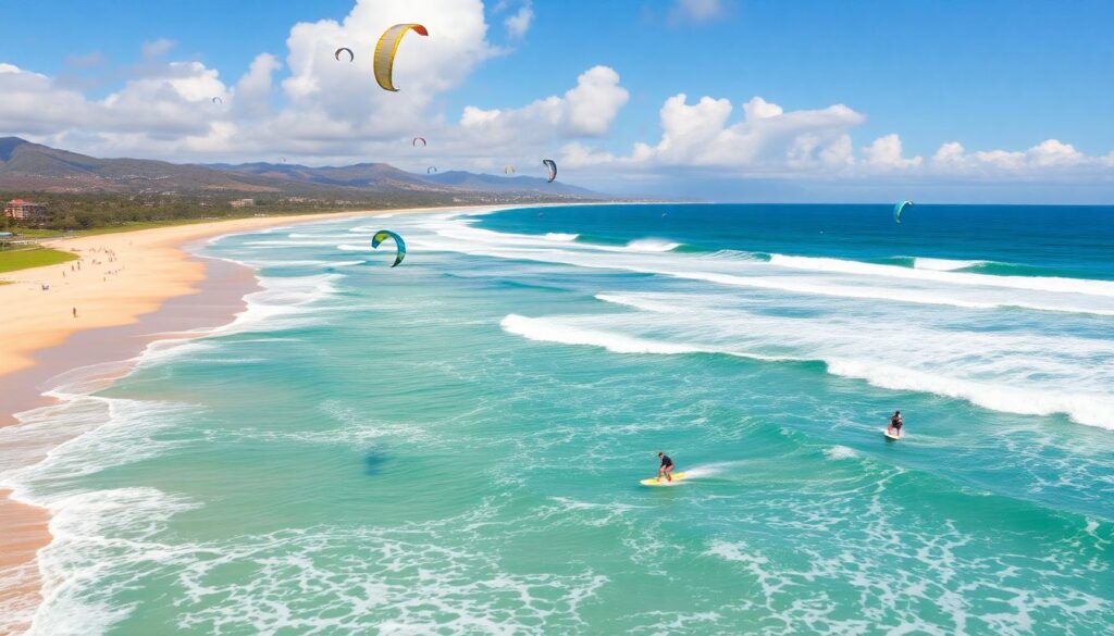 Лучшие места для кайтбординга - иллюстрация