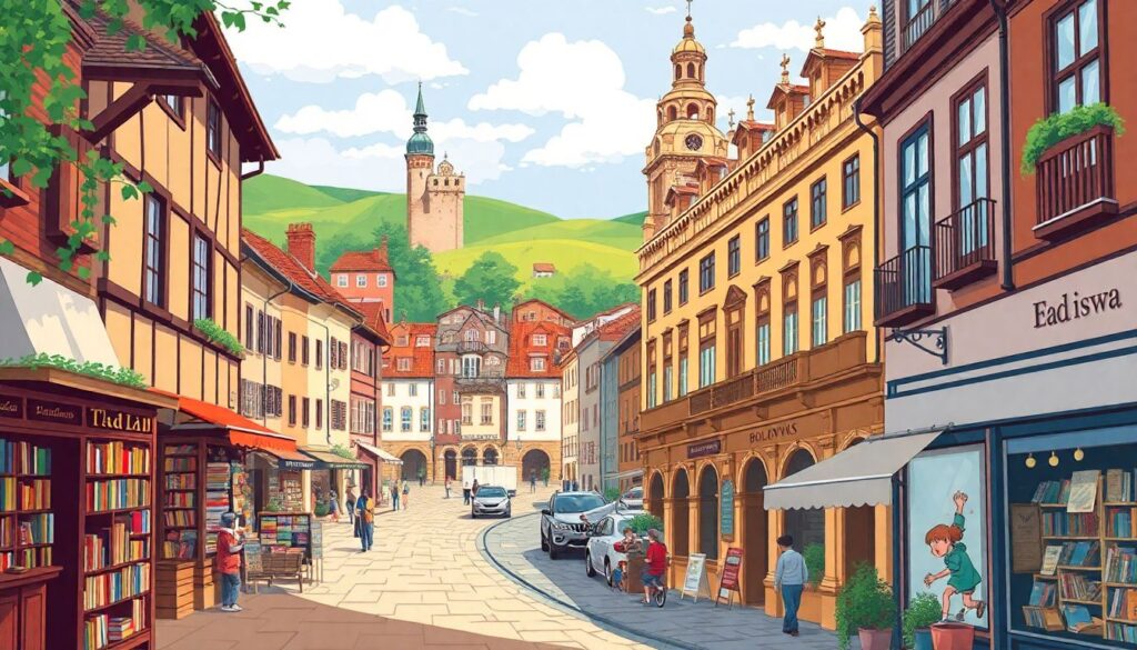 Путешествия по самым книжным городам мира - иллюстрация