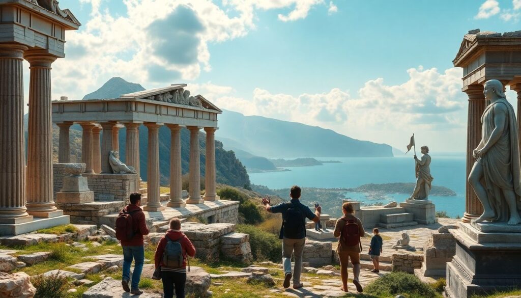 Путешествия по местам древнегреческих мифов - иллюстрация