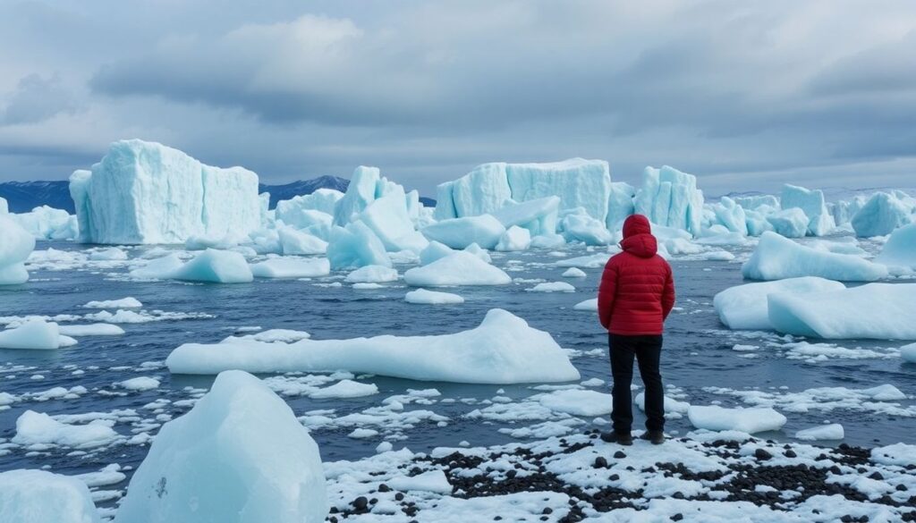 Лучшие места для каякинга среди айсбергов - иллюстрация