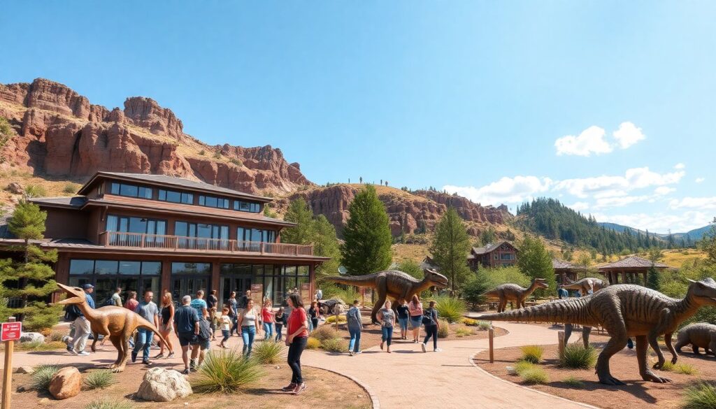 Путешествия по местам, где жили динозавры - иллюстрация