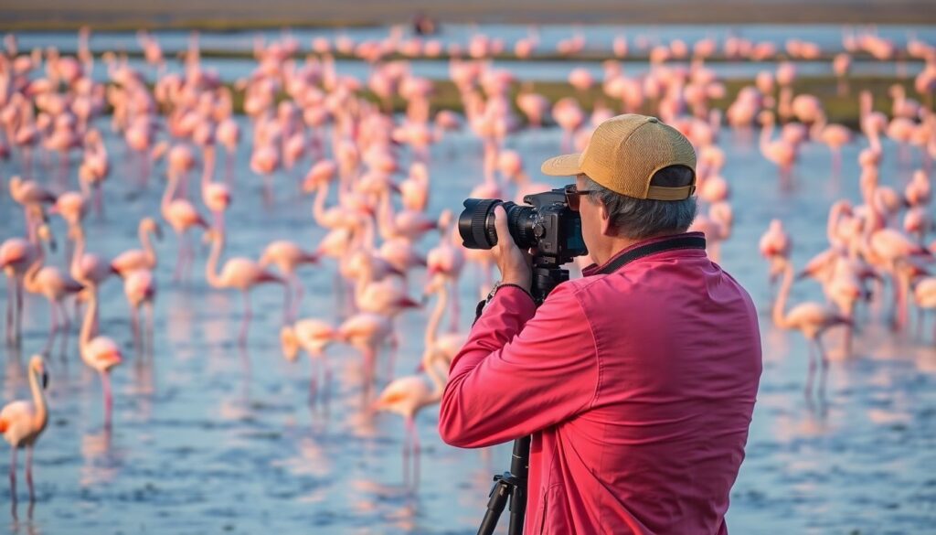 Лучшие места для наблюдения за фламинго - иллюстрация