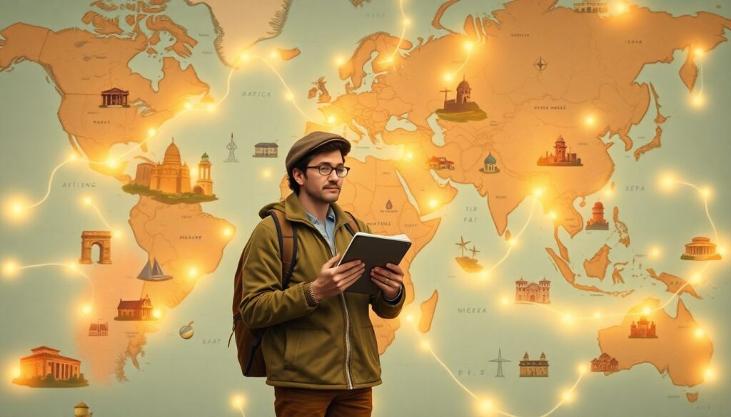 Путешествия по самым старым городам мира - иллюстрация