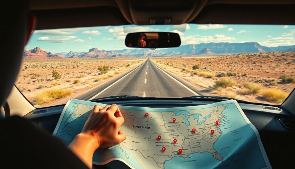 Лучшие маршруты для путешествия на автомобиле по США - иллюстрация