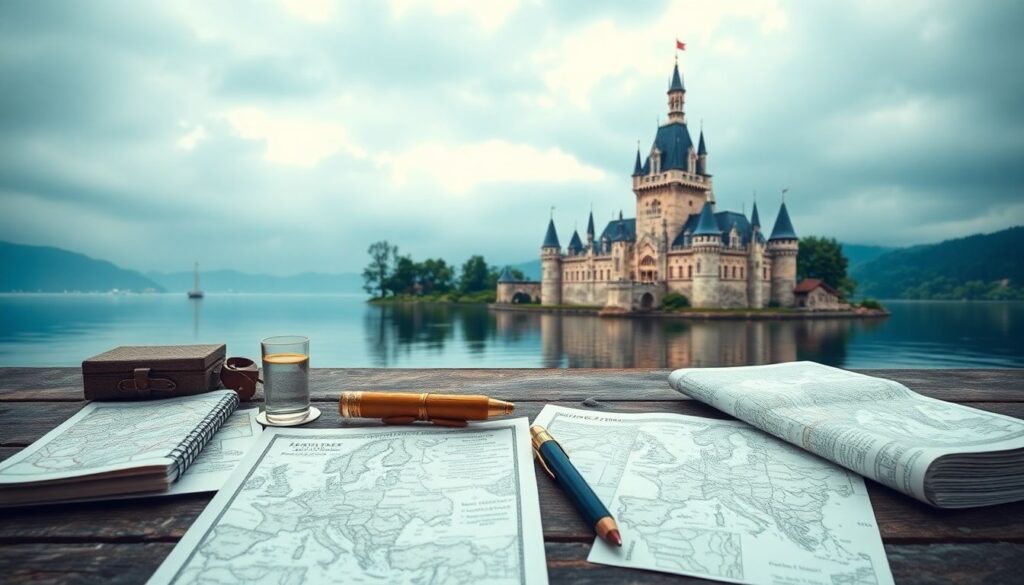 Самые красивые замки на воде - иллюстрация