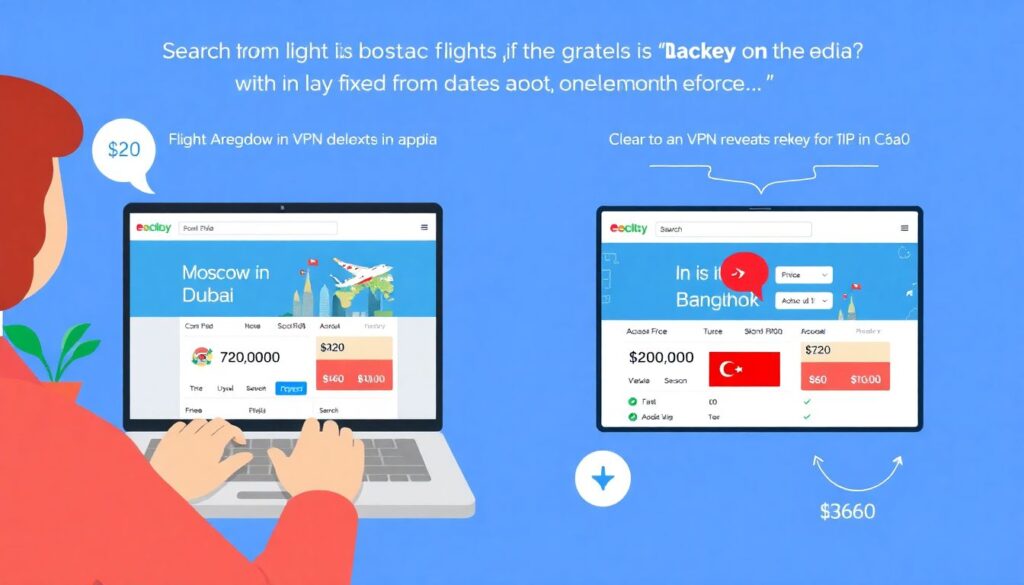 Как найти дешевые авиабилеты с помощью VPN - иллюстрация